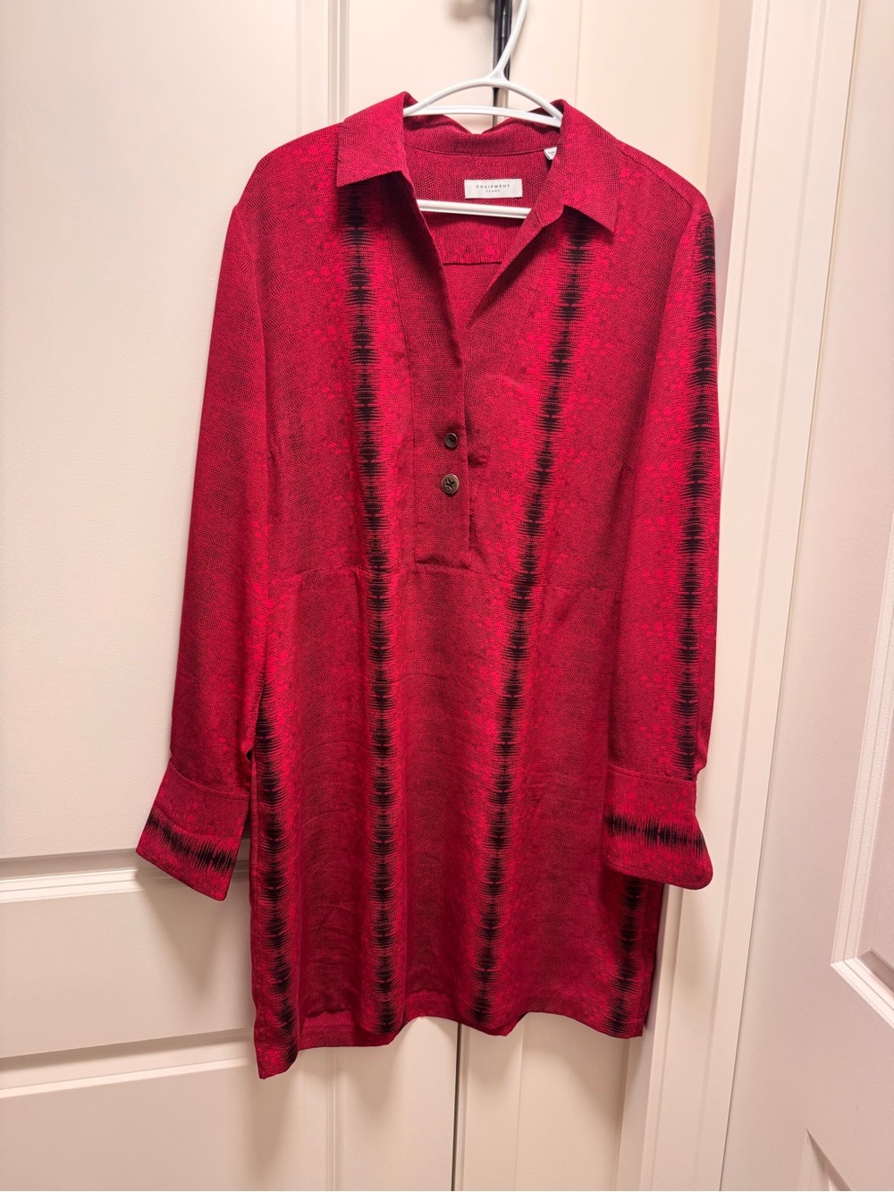 Equipment Red Tunic with Black Vertical Stripe Accents